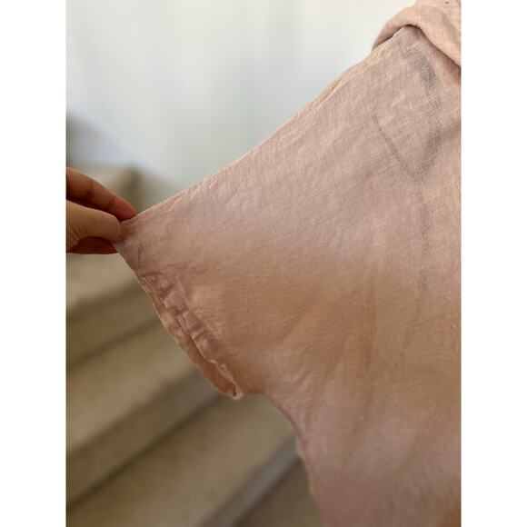 John P Hooded Blush Pink Linen Oversize Tunic Top Lagenlook Boho Beach Resort - Picture 6 of 7